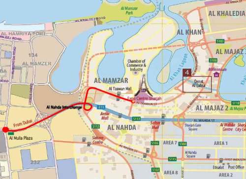 Map to Expo Centre Sharjah